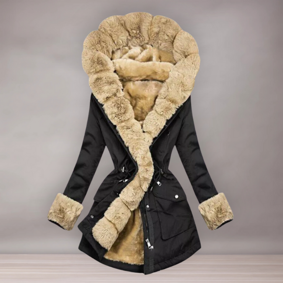 Manteau d’hiver pour femmes | Col en peluche