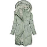 Manteau long pour femme avec capuche | Fermeture éclair sur le devant