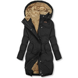 Manteau long pour femme avec capuche | Fermeture éclair sur le devant