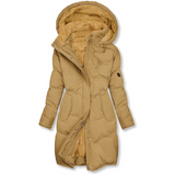 Manteau long pour femme avec capuche | Fermeture éclair sur le devant