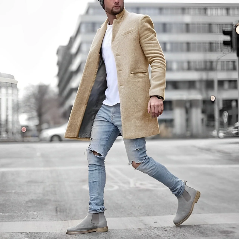 Manteau homme à col montant | Long