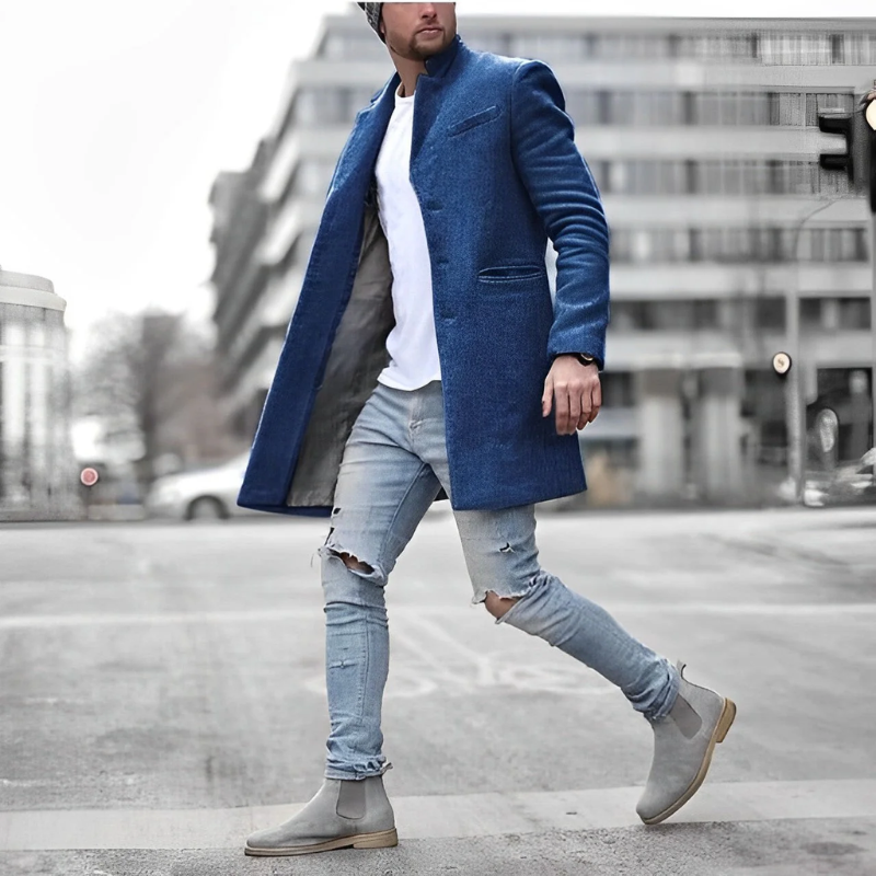 Manteau homme à col montant | Long