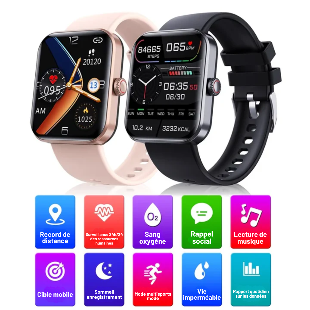 Montre connectée – Mesure de la glycémie – Fonctionnalités de santé