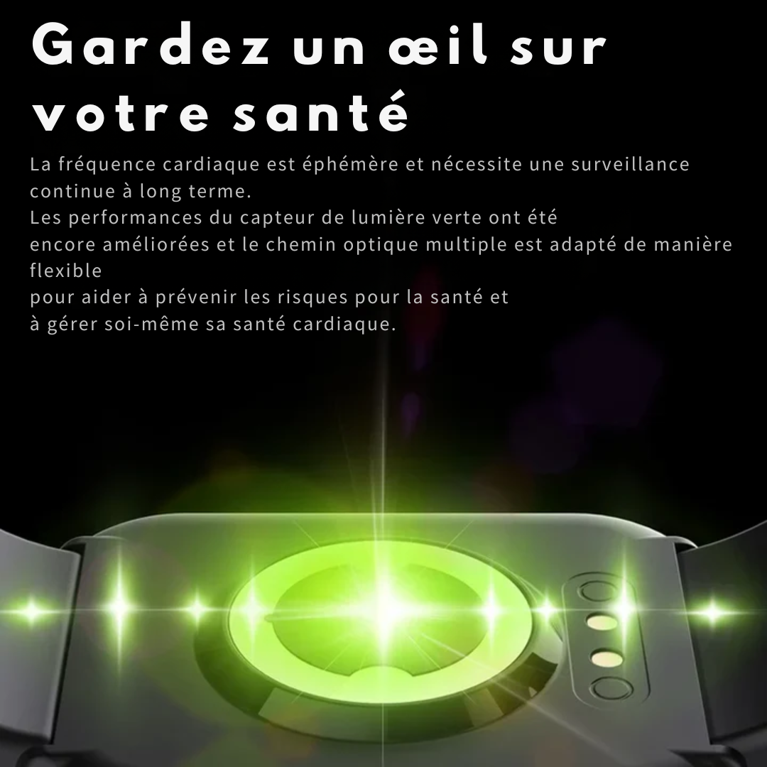 Montre connectée – Mesure de la glycémie – Fonctionnalités de santé