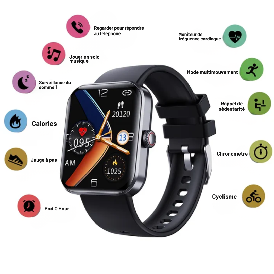 Montre connectée – Mesure de la glycémie – Fonctionnalités de santé