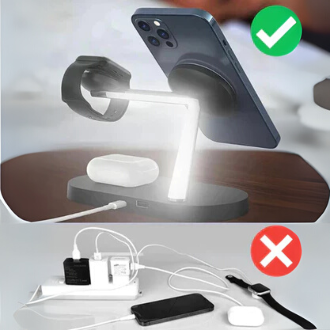 MultiCharge Pro - Station de charge 3-en-1 - Charge sans fil - Connexion USB-C