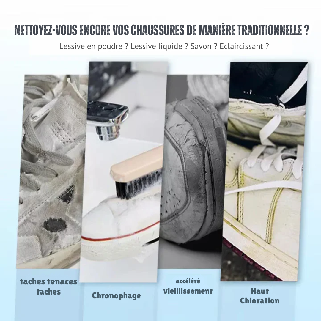 Nettoyant pour chaussures - PureStep - Restauration blanche - Élimination des taches