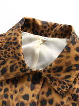 Manteau Femme Long à Imprimé Léopard | Fermeture à Boutons