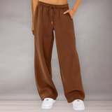 Pantalon de survêtement taille haute pour femmes | Jambe large et ample