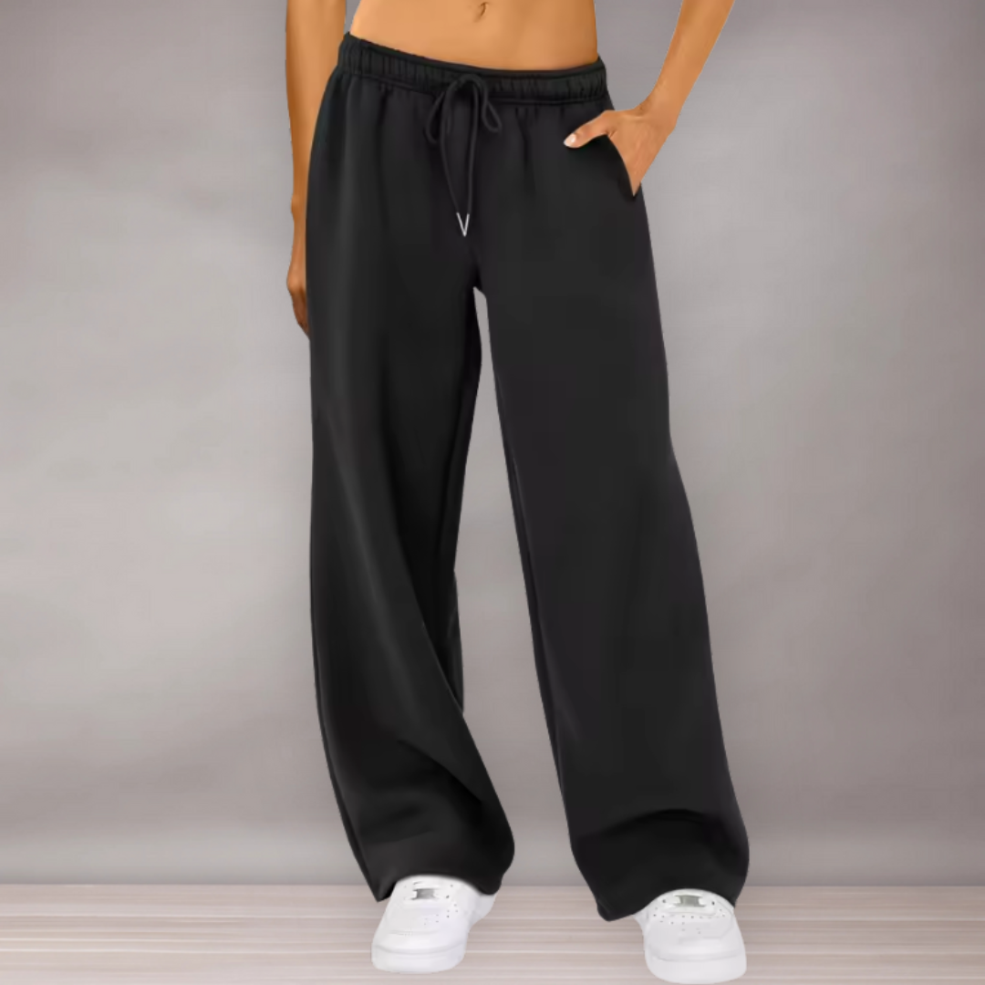 Pantalon de survêtement taille haute pour femmes | Jambe large et ample