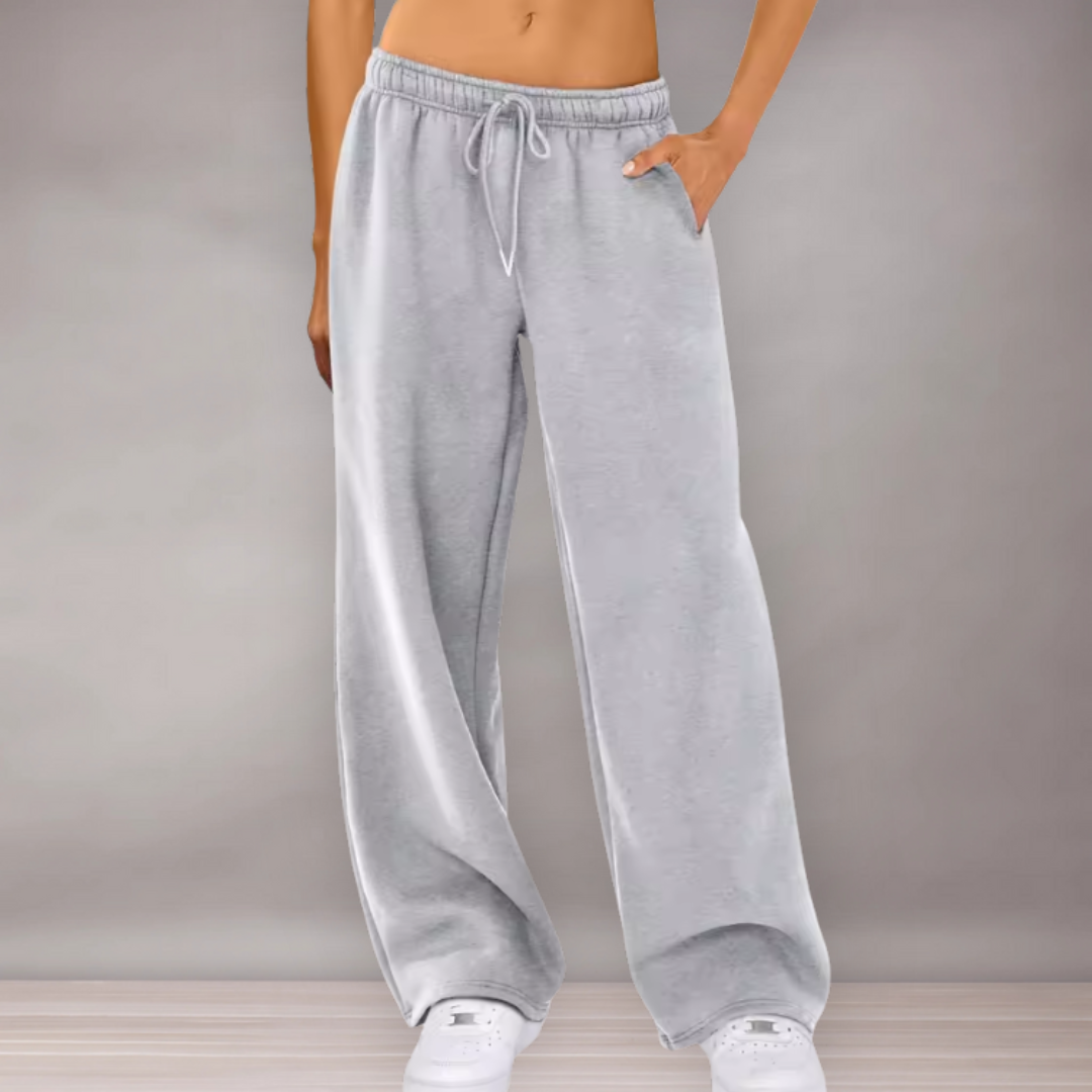 Pantalon de survêtement taille haute pour femmes | Jambe large et ample