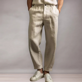 Pantalon droit en lin pour homme | Coupe ample