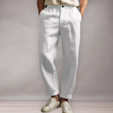 Pantalon droit en lin pour homme | Coupe ample