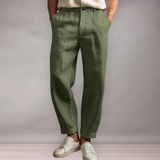 Pantalon droit en lin pour homme | Coupe ample