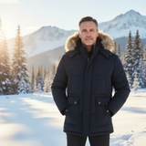Parka d'Hiver pour Hommes | Doublée de Plumes et Capuche en Fourrure
