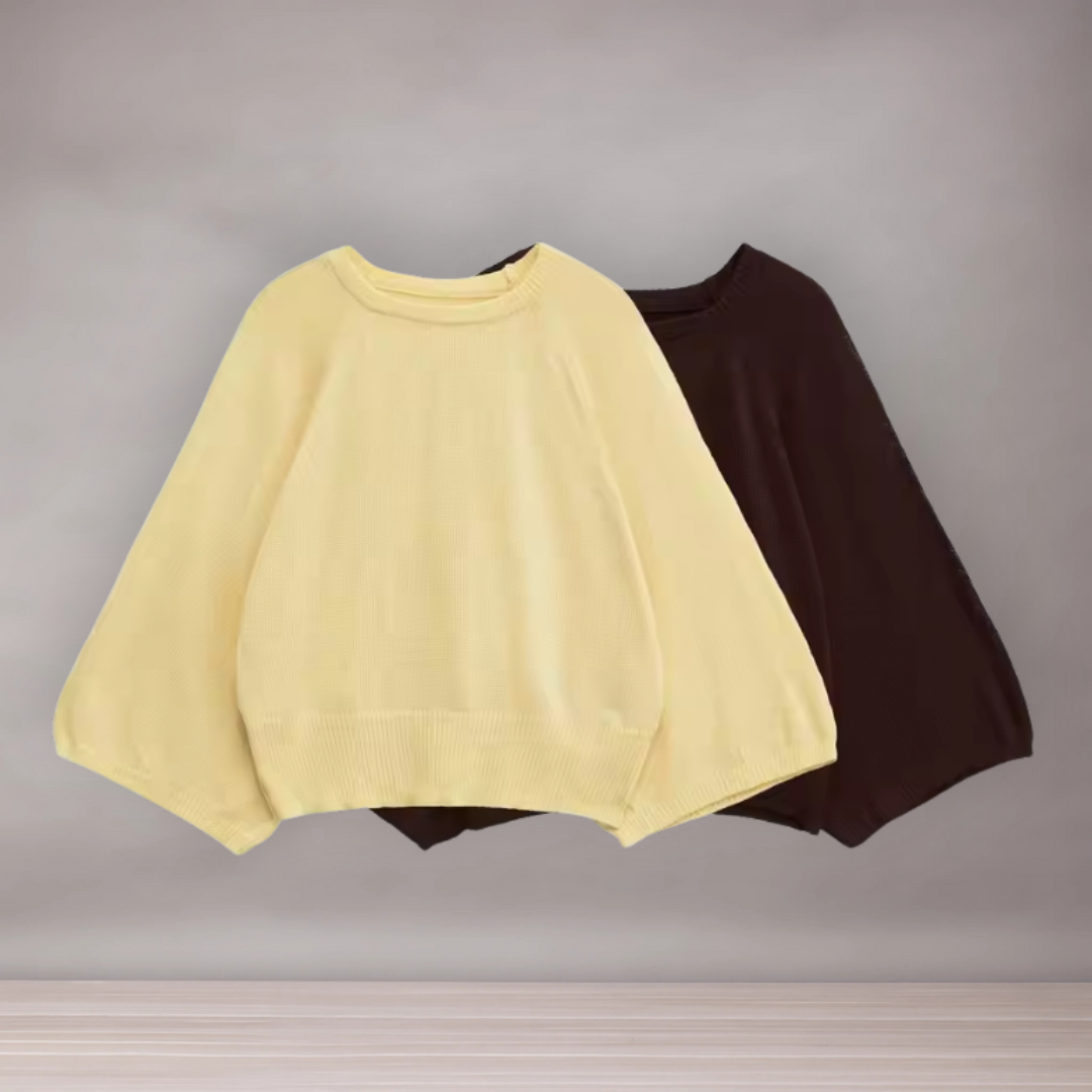 Elegancki sweter z szyi kobiety | Obsługa nietoperza