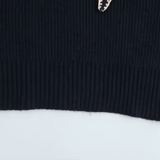 Sweter kobiet z węzłem kołnierza | Kontrastowane wykończenie