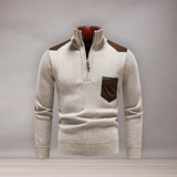 Pull thermique à demi-zip pour hommes | Col montant