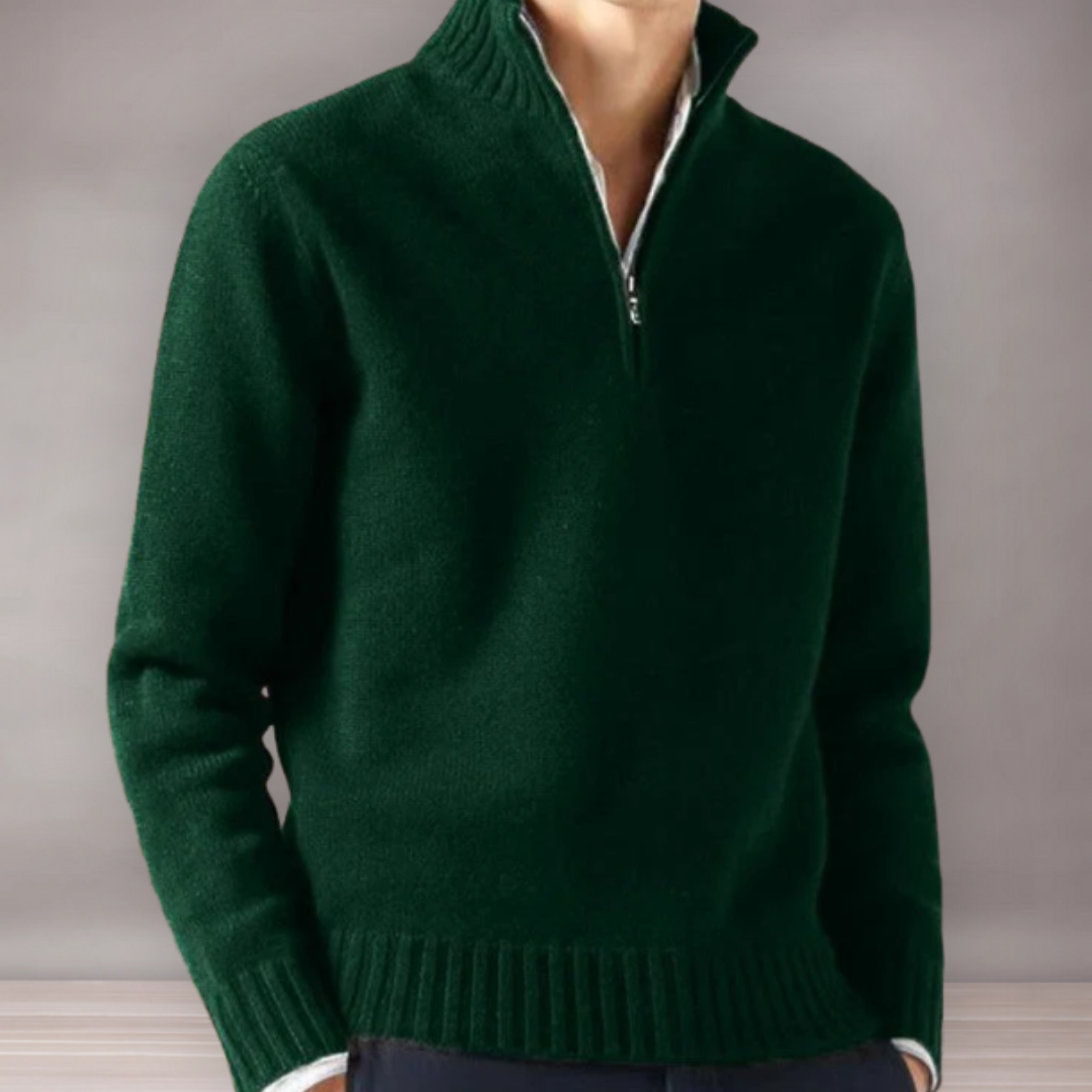 Pull quart de zip pour hommes | Tricot côtelé