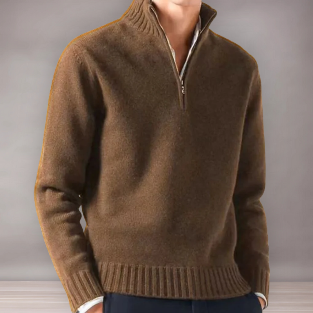 Pull quart de zip pour hommes | Tricot côtelé