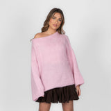 Pull en maille à épaules dénudées pour femme | Coupe ample