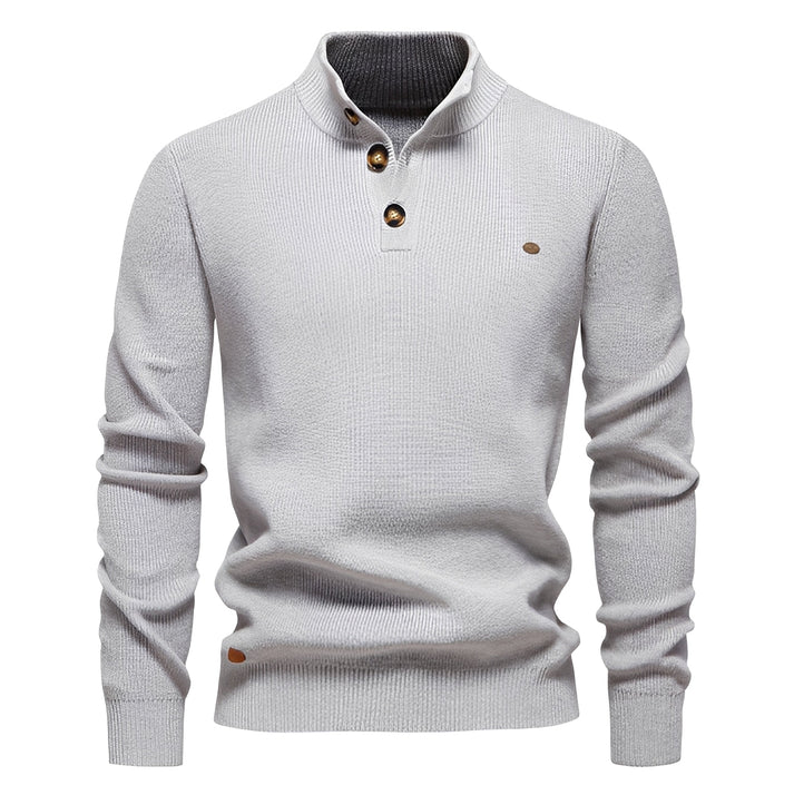 Pull homme à col zippé quart