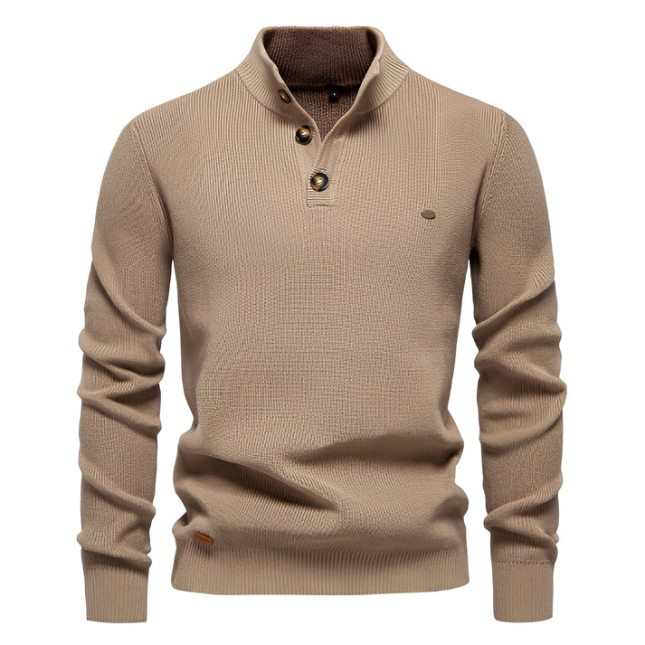 Pull homme à col zippé quart