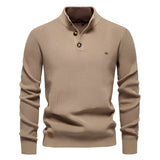 Pull homme à col zippé quart