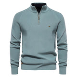 Pull homme à col zippé quart