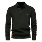 Pull homme à col zippé quart