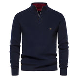 Pull homme à col zippé quart