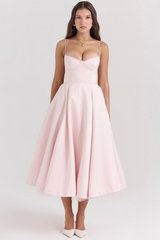 Robe de mariée à bretelles réglables | Robe midi en tulle