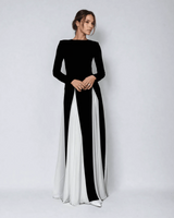 Robe de mariée à manches longues – robe longue pour femme – encolure ronde