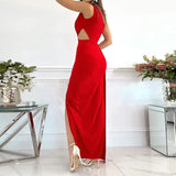 Robe de mariée à une épaule – robe longue pour femme – fente latérale