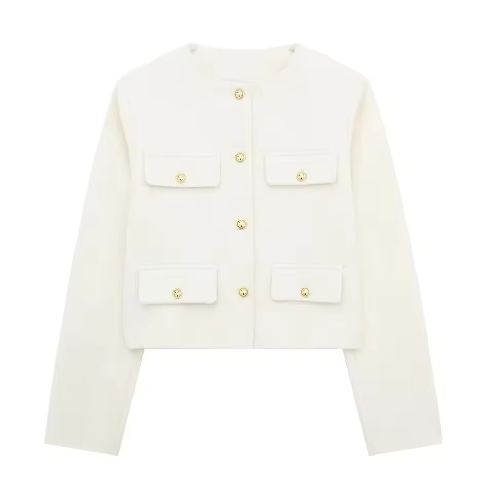 Veste Femme Courte Élégante | Détails Boutons