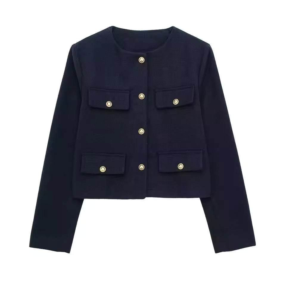 Veste Femme Courte Élégante | Détails Boutons