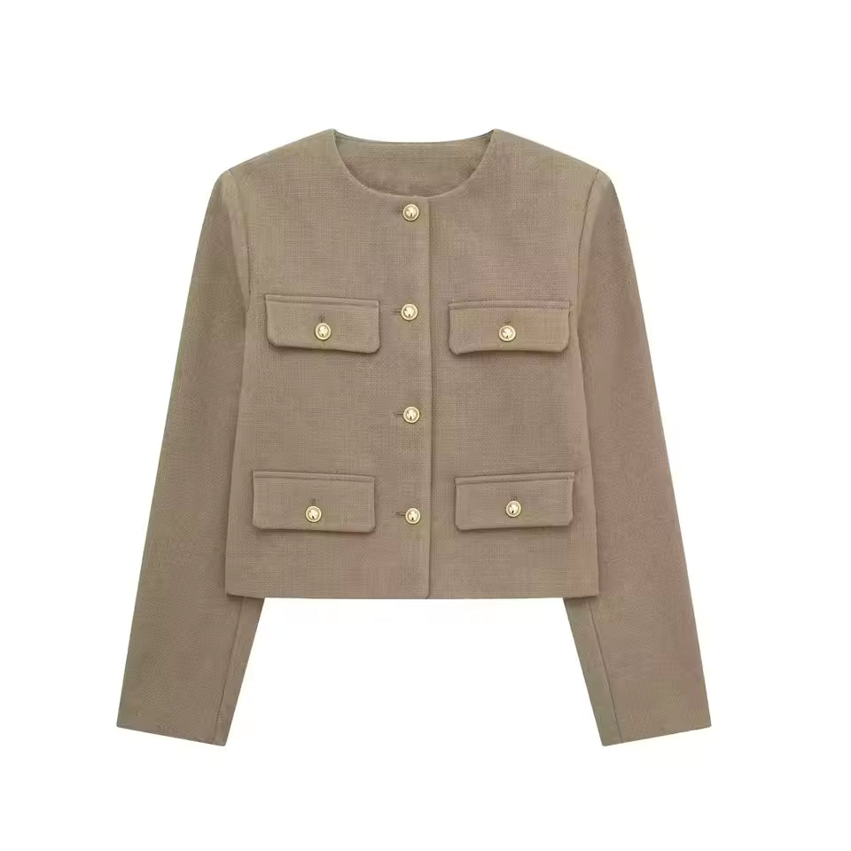 Veste Femme Courte Élégante | Détails Boutons