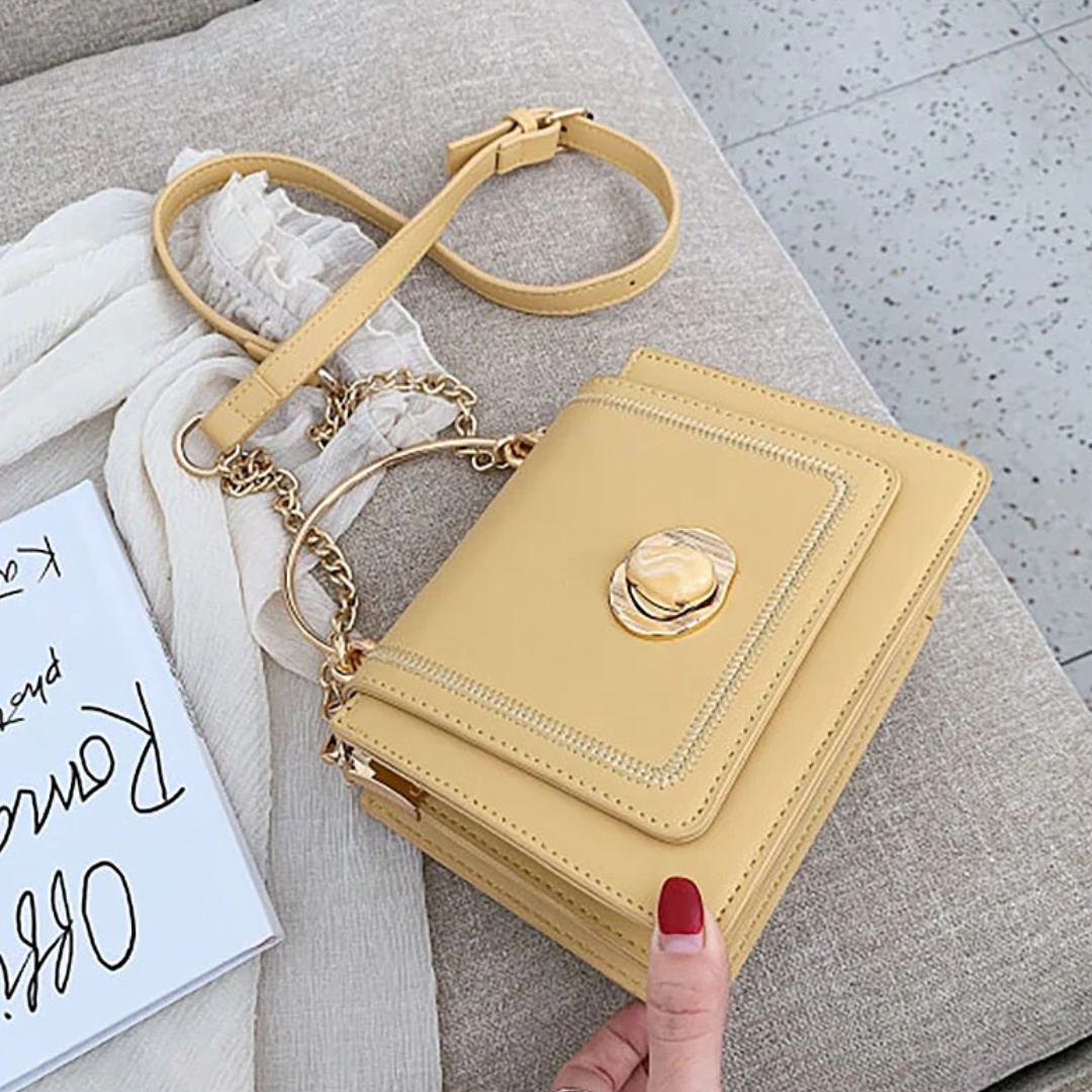 Sac à bandoulière carré pour femme | Quincaillerie dorée