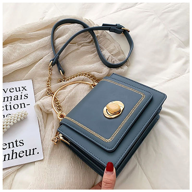 Sac à bandoulière carré pour femme | Quincaillerie dorée