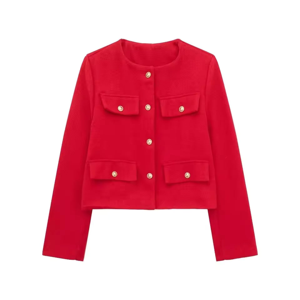 Veste Femme Courte Élégante | Détails Boutons
