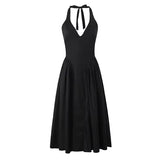 Robe Longue Plissée à Col Halter pour Femme | Élégante