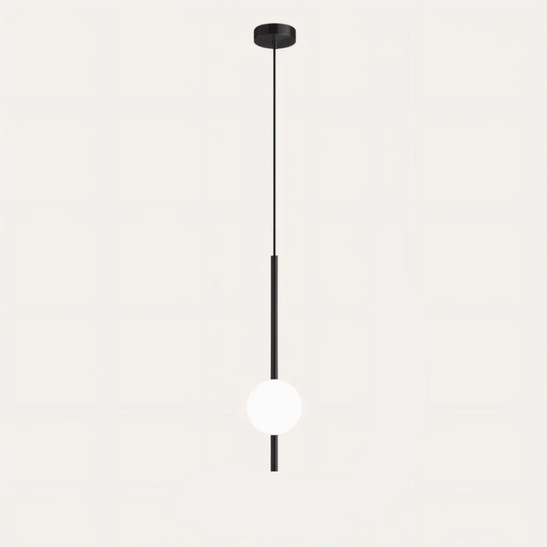 Lampa wisząca - Glorvia - Szklany klosz - Metalowa rama