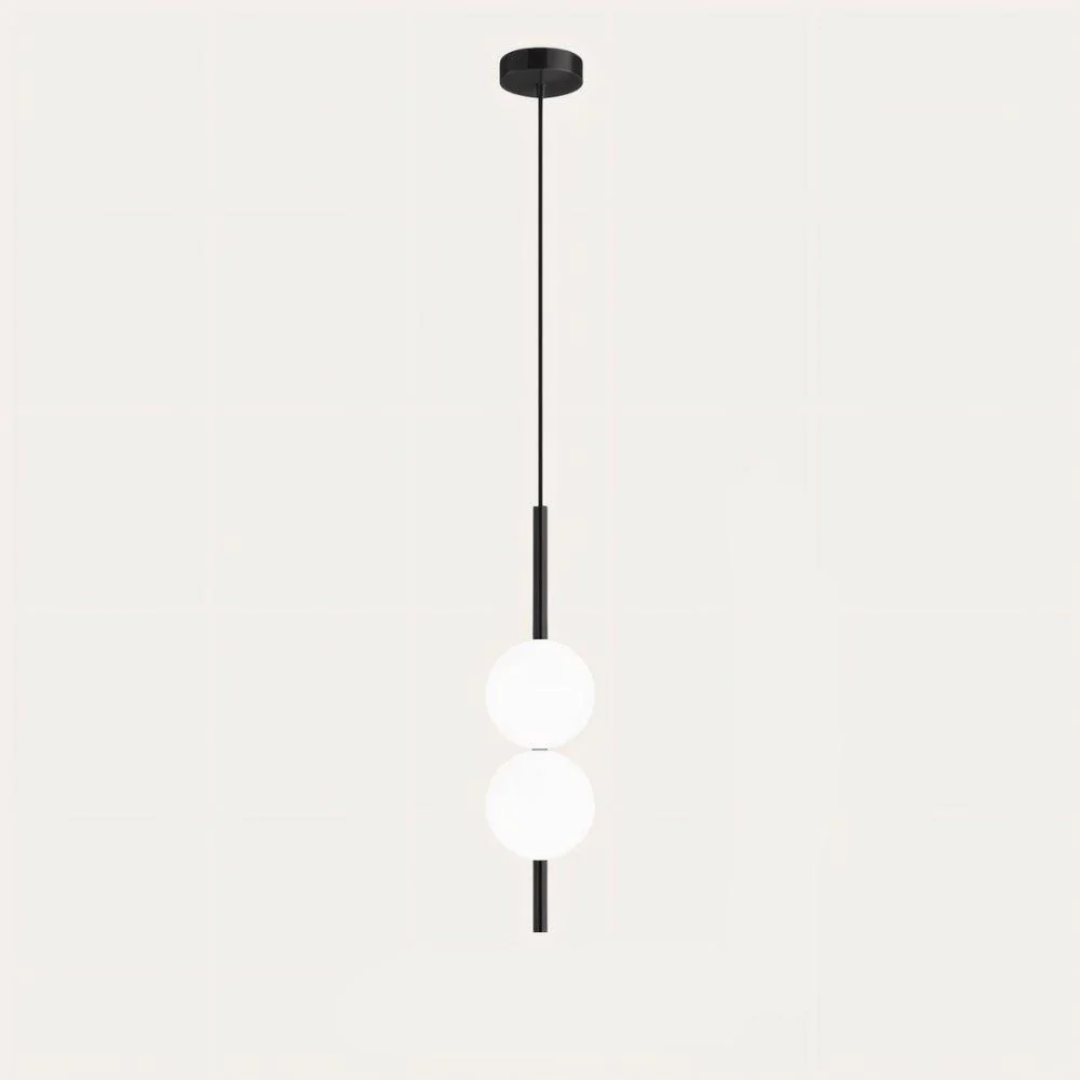 Lampa wisząca - Glorvia - Szklany klosz - Metalowa rama