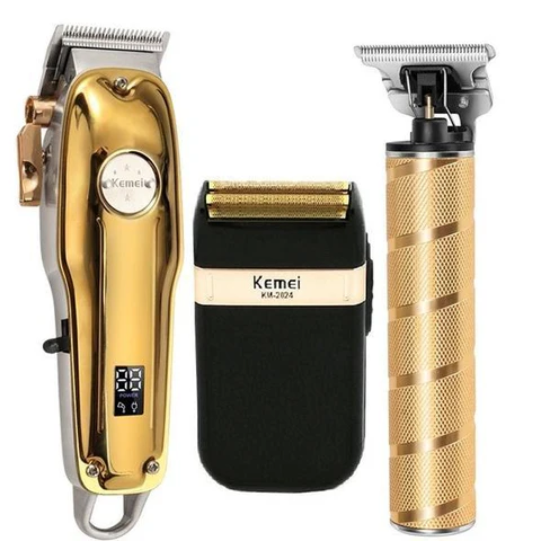 Tondeuse à cheveux 3-en-1 – TrimRavo – Sans fil – Lame en T et rasoir à grille