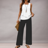 Together woman relaxed Wide printed pants and superimposed tank top | Relaxed