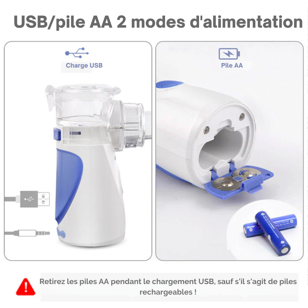 Vaporisateur à mailles 3-en-1 – NebriVibe – Portable – Fonction ultrasonique