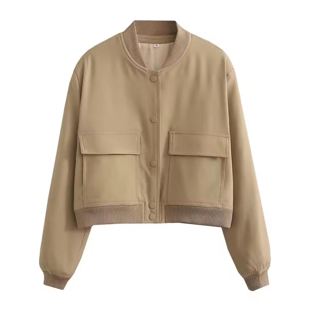 Veste Femme Bomber Chic | Col V avec Poches