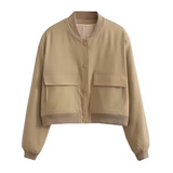 Veste Femme Bomber Chic | Col V avec Poches
