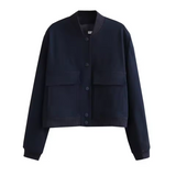 Veste Femme Bomber Chic | Col V avec Poches