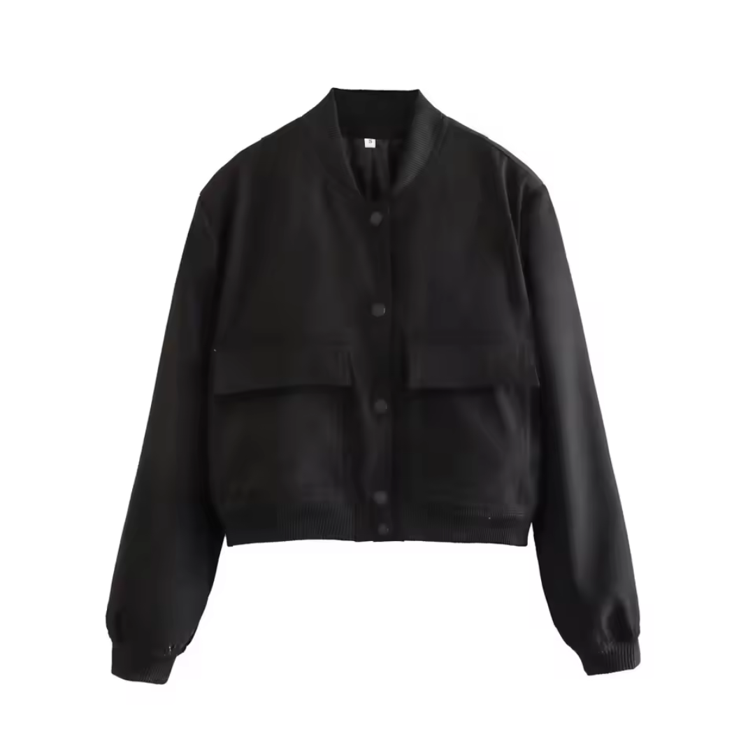 Veste Femme Bomber Chic | Col V avec Poches